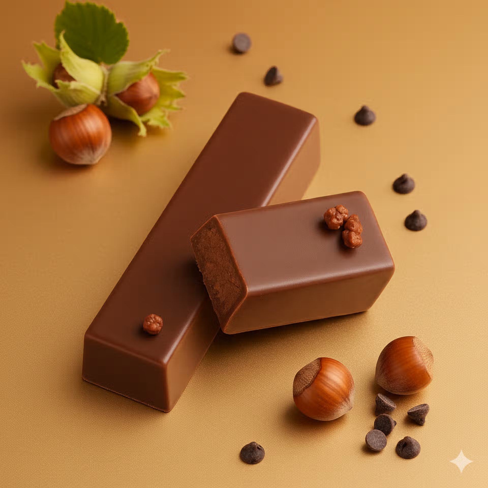 Barres fondantes au gianduja maison et chocolat noir