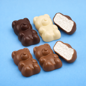 Assortiment de 6 Oursons guimauve vanille enrobés de chocolat