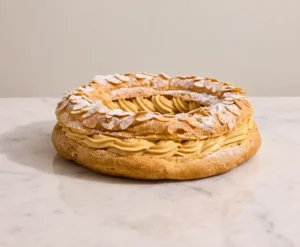 Paris-Brest artisanal au praliné noisette, dessert pour anniversaire, baptême, communion et réception à Lit-et-Mixe.